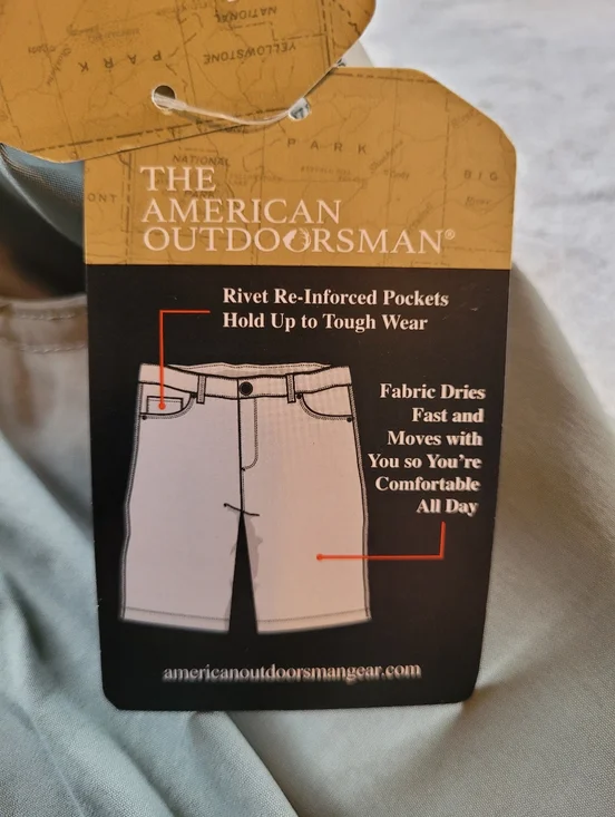 The American Outdoorsman Mens Size 34 Nylon Hiking Trail Shorts UPF 50 Stretch - Picture 11 of 15